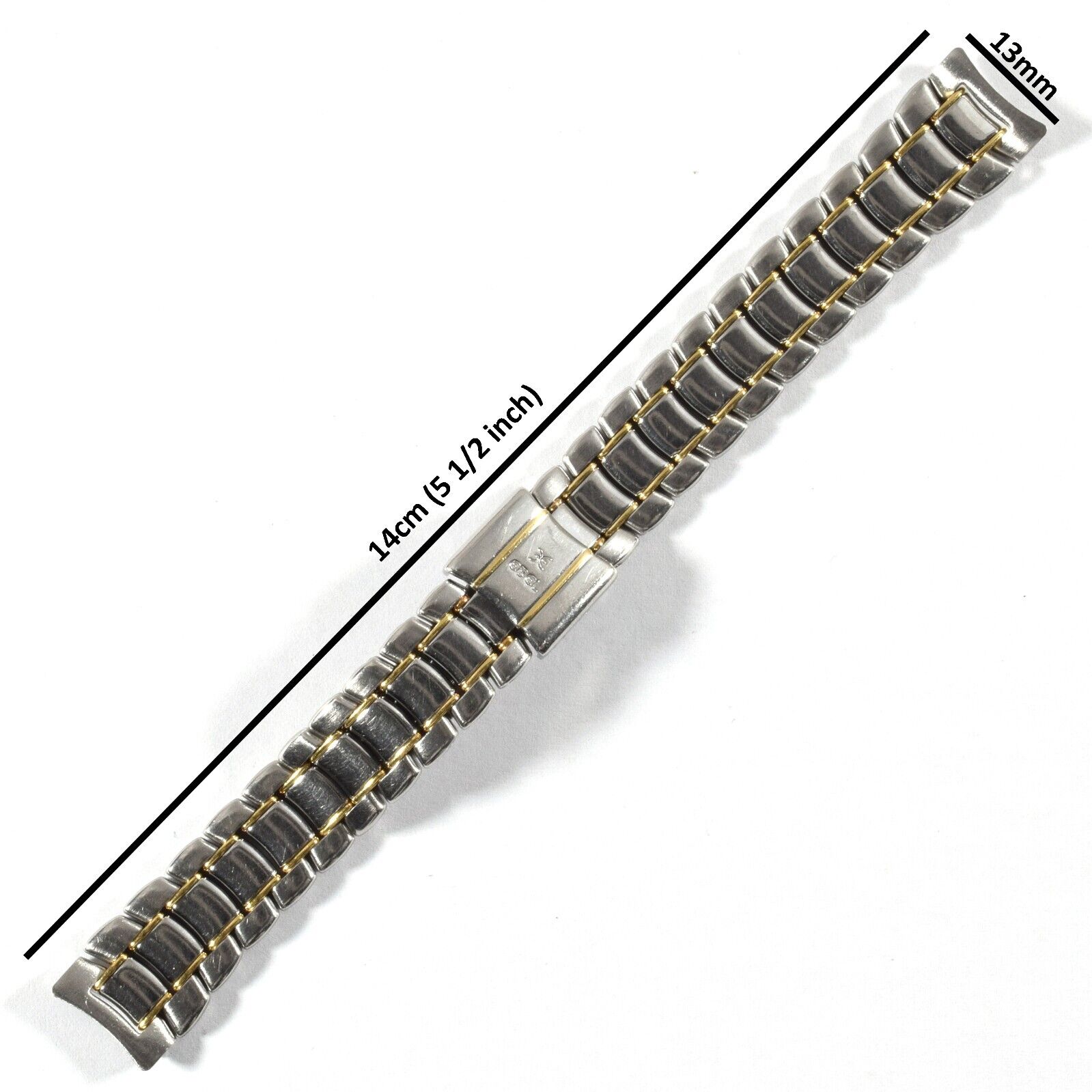 Authentic EBEL 1911 Mini Ladies 18ct and Steel Watch Strap Bracelet Band 13mm Wide - Image 3