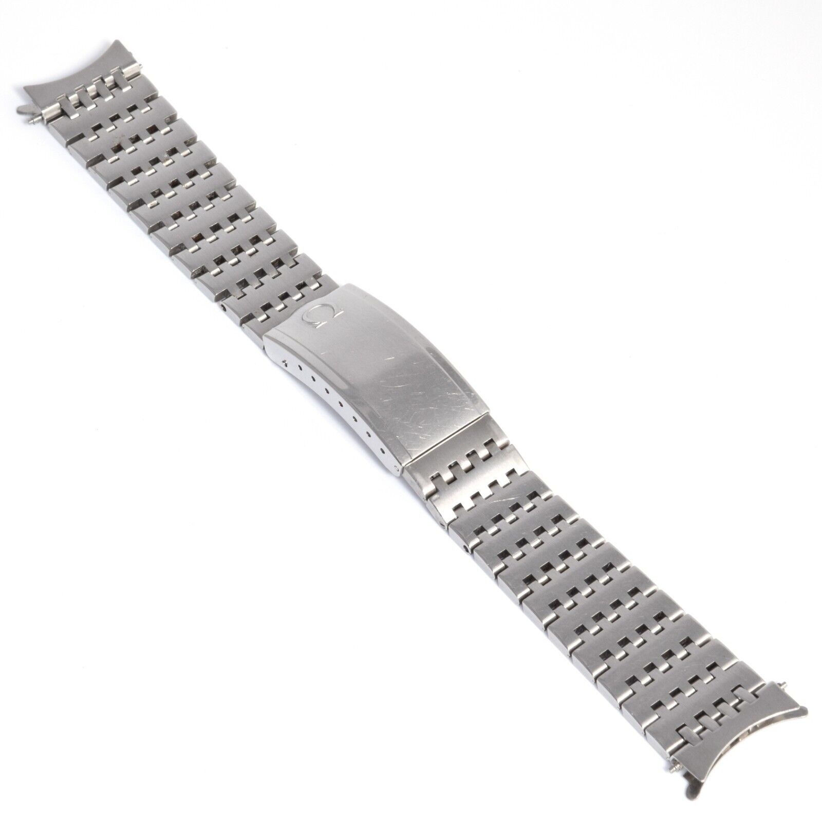 Authentic Vintage Omega 18mm Wide Steel Watch Bracelet with 1193 Clasp and 672 End Links - Image 8