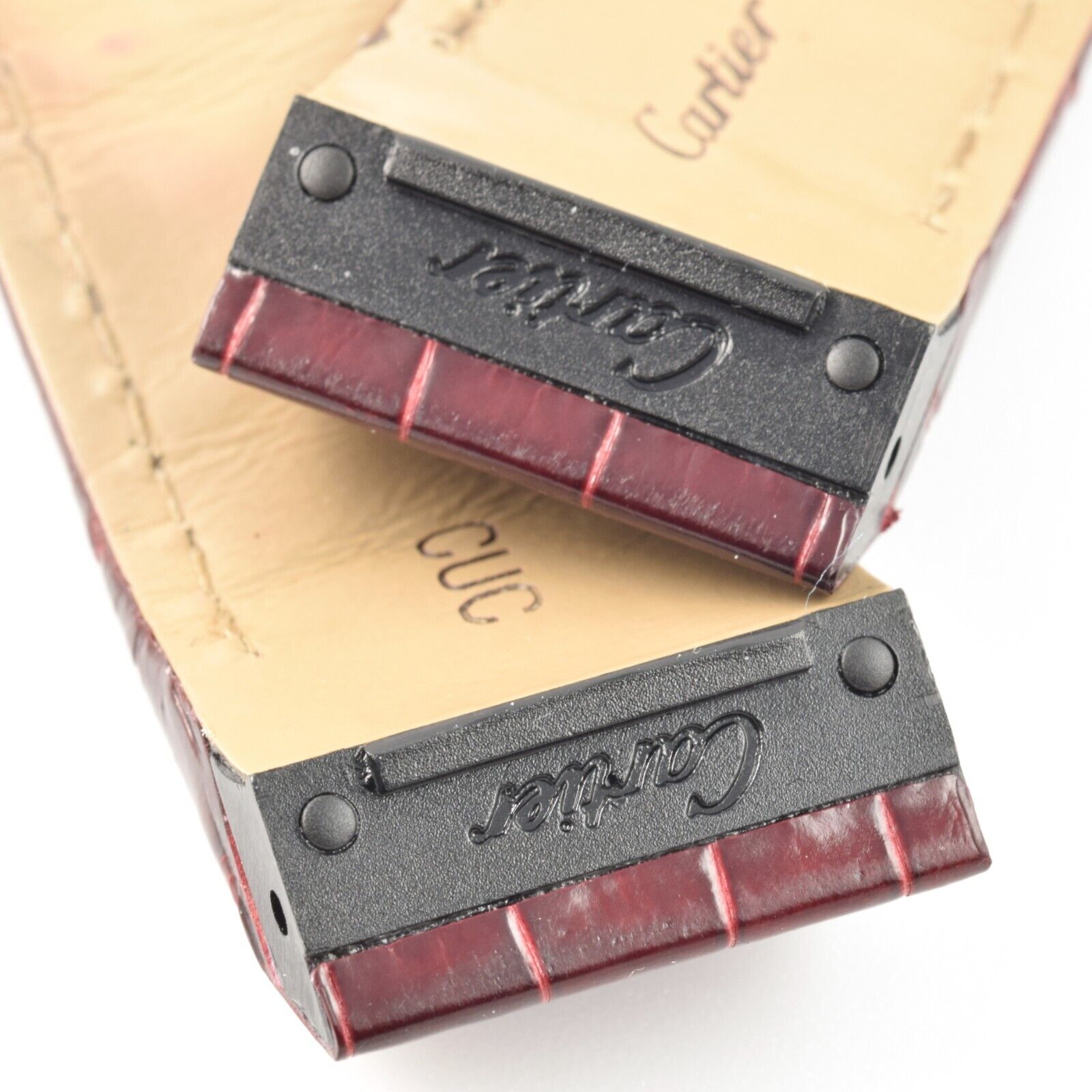 Authentic Cartier Santos 100 XL Chronograph 2740 Red Alligator 24.5mm - 21mm Watch Strap - Image 4