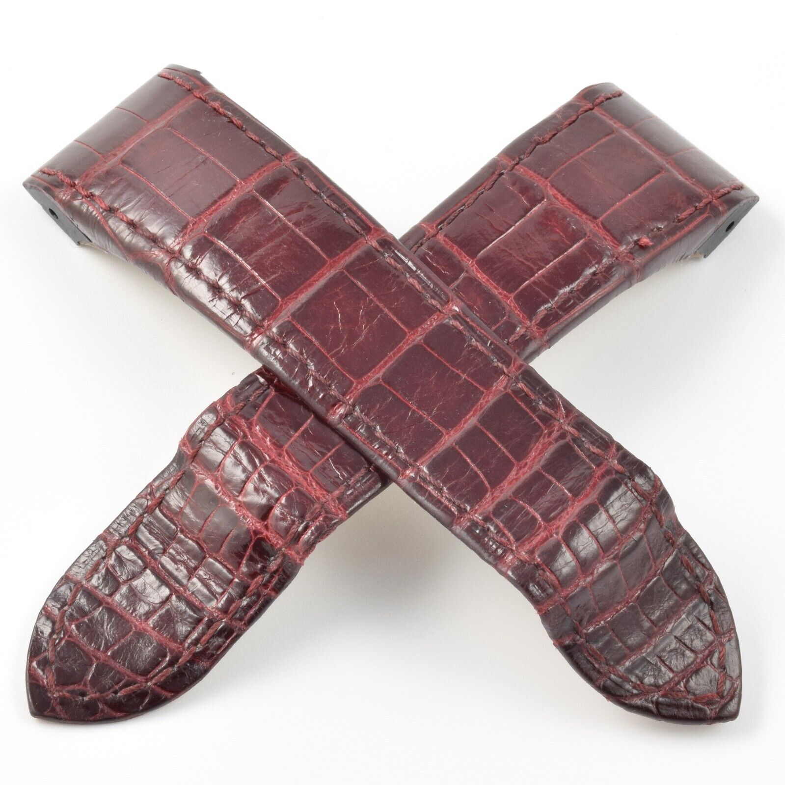 Authentic Cartier Santos 100 XL Chronograph 2740 Red Alligator 24.5mm - 21mm Watch Strap - Image 9