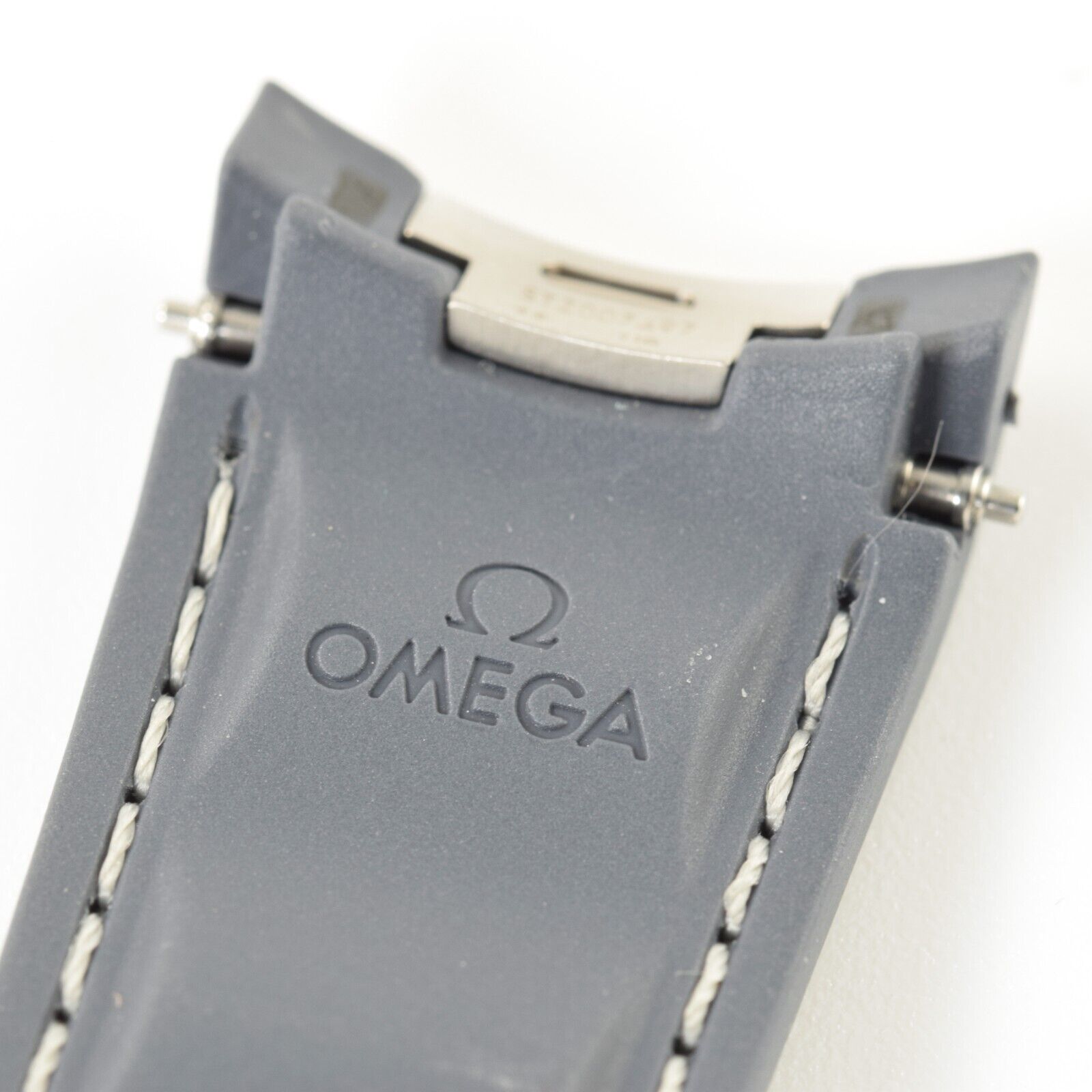 Authentic Omega Aqua Terra 41mm Blue Rubber 20mm to 18mm Strap Band CVZ007671 - Image 9