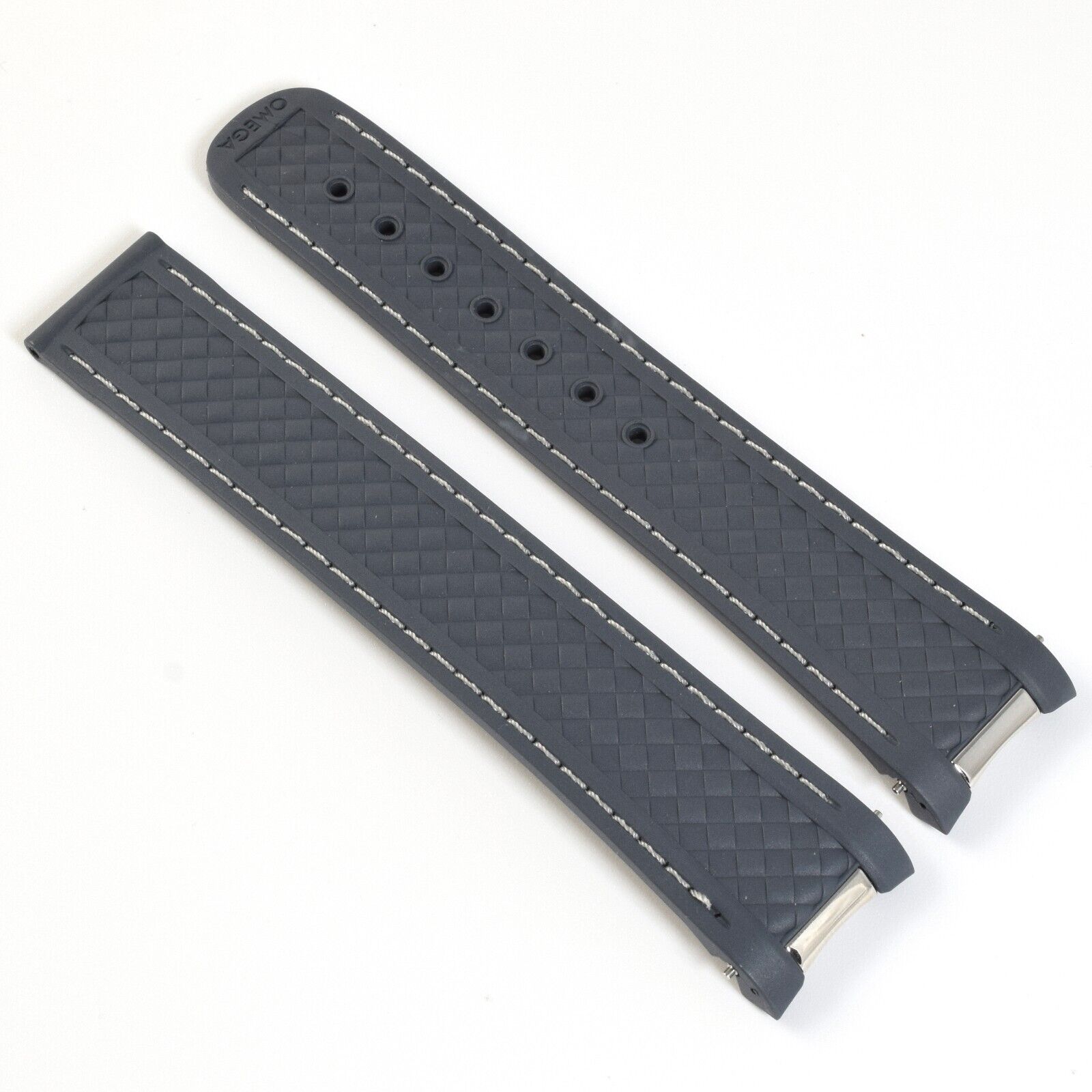 Authentic Omega Aqua Terra 41mm Blue Rubber 20mm to 18mm Strap Band CVZ007671 - Image 11