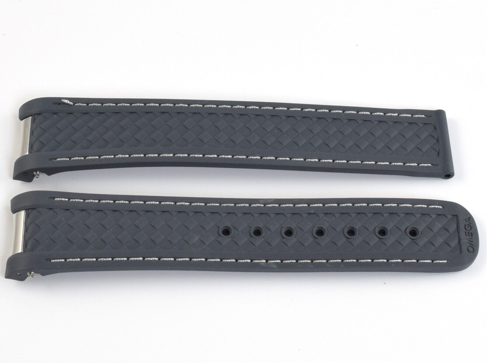 Authentic Omega Aqua Terra 41mm Blue Rubber 20mm to 18mm Strap Band CVZ007671 - Image 14