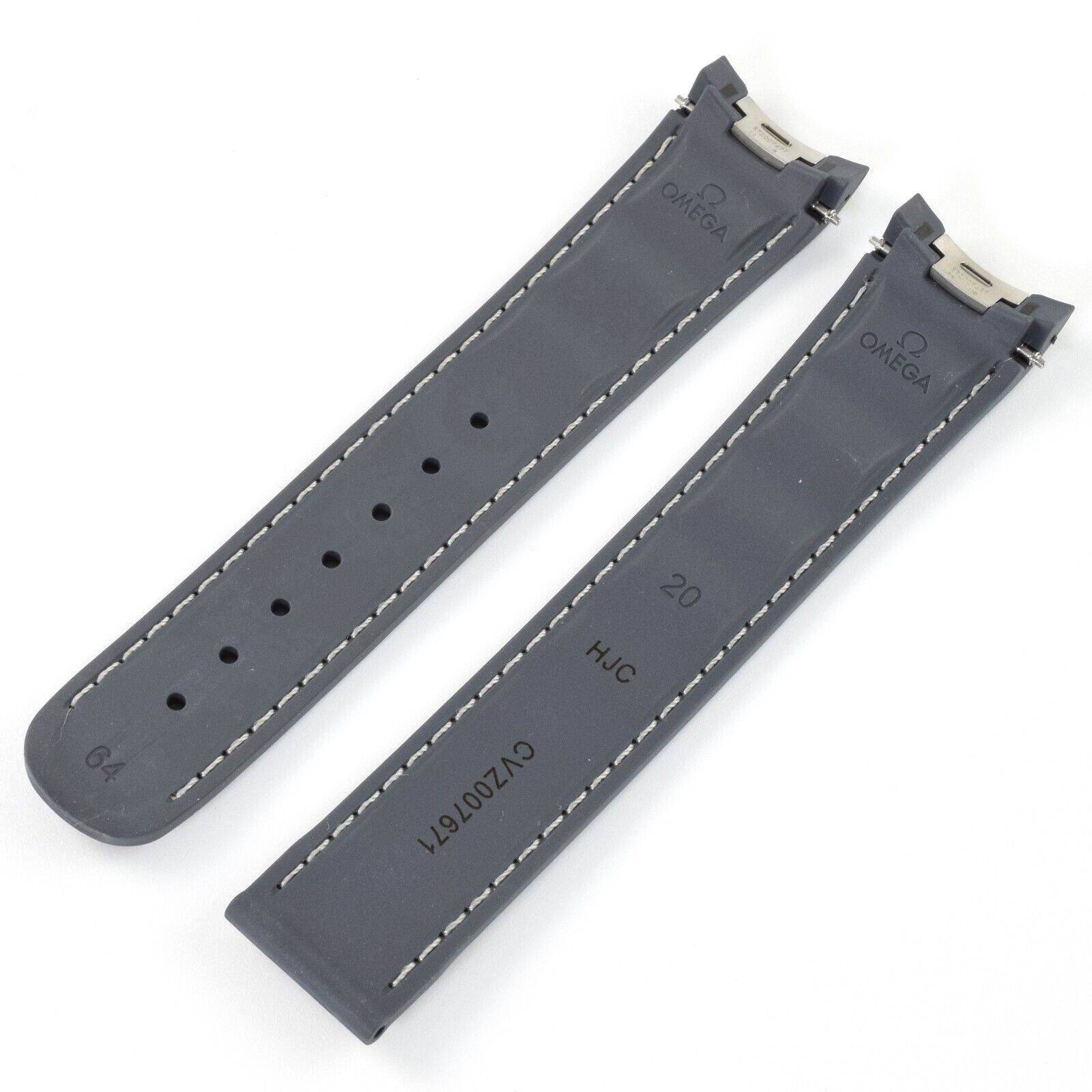 Authentic Omega Aqua Terra 41mm Blue Rubber 20mm to 18mm Strap Band CVZ007671 - Image 13