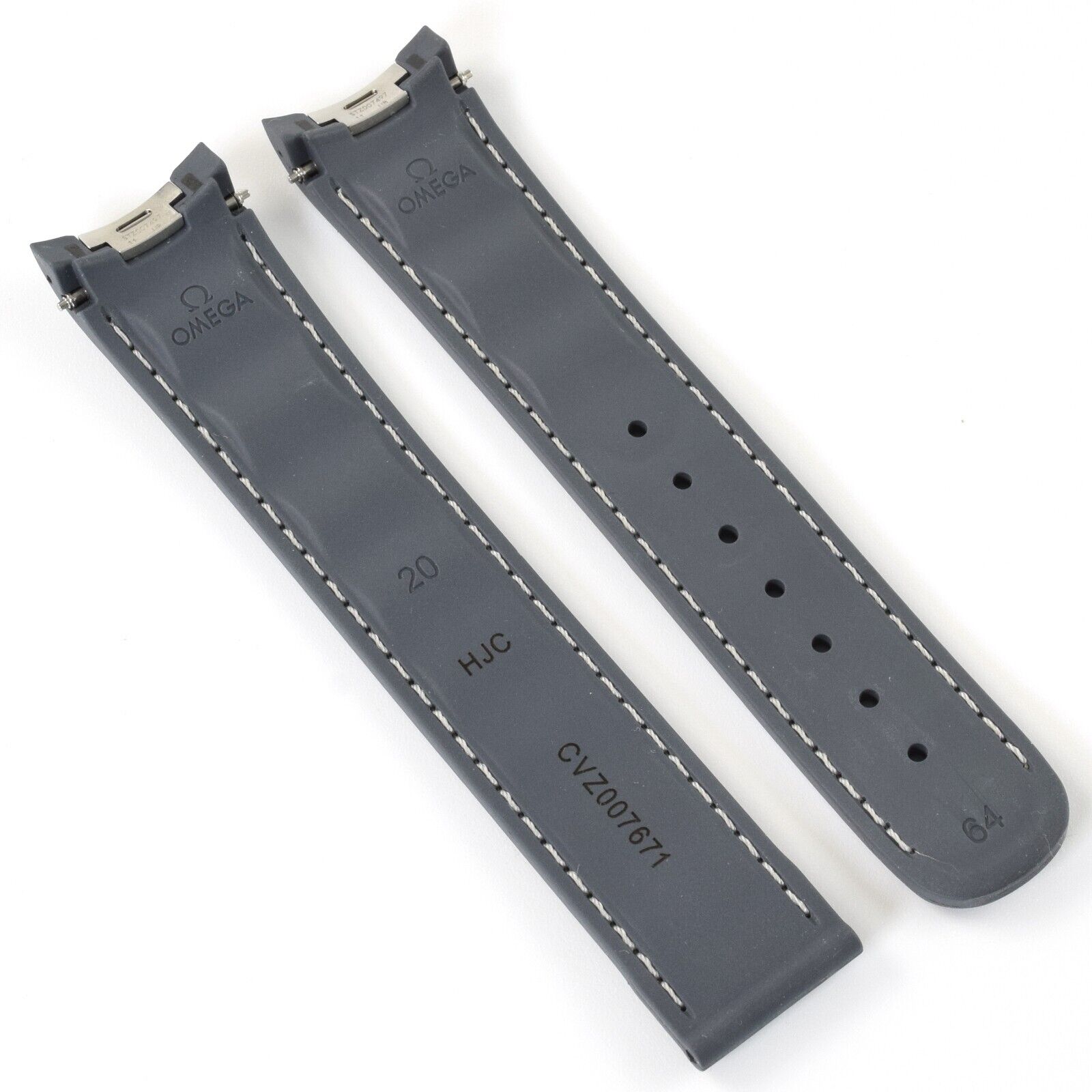 Authentic Omega Aqua Terra 41mm Blue Rubber 20mm to 18mm Strap Band CVZ007671 - Image 12