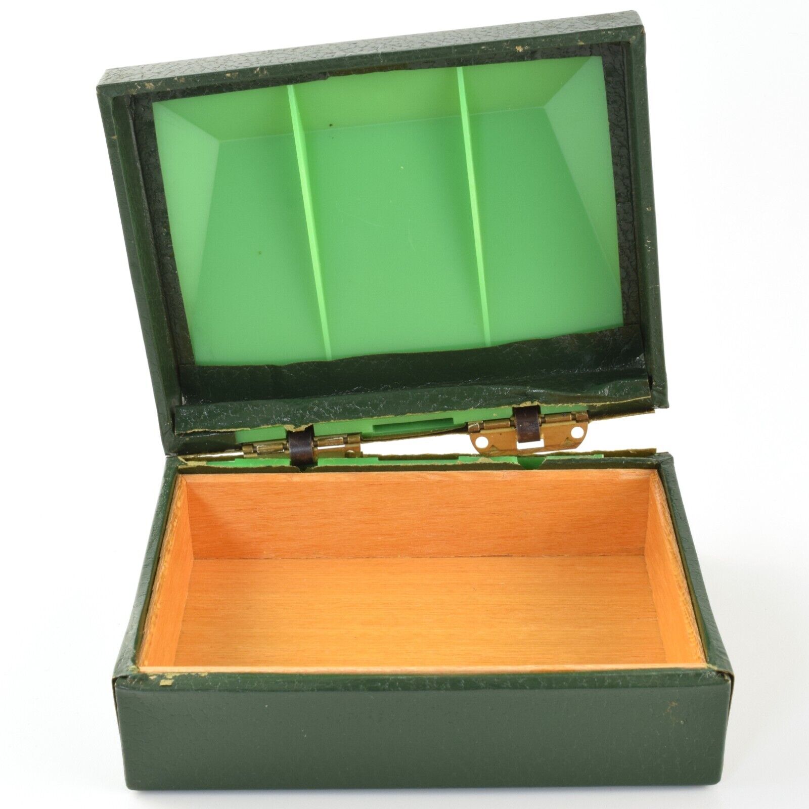 Rolex Vintage Green Leather and Wood 10 00 1 Watch Case Storage Box – Damaged - Image 2