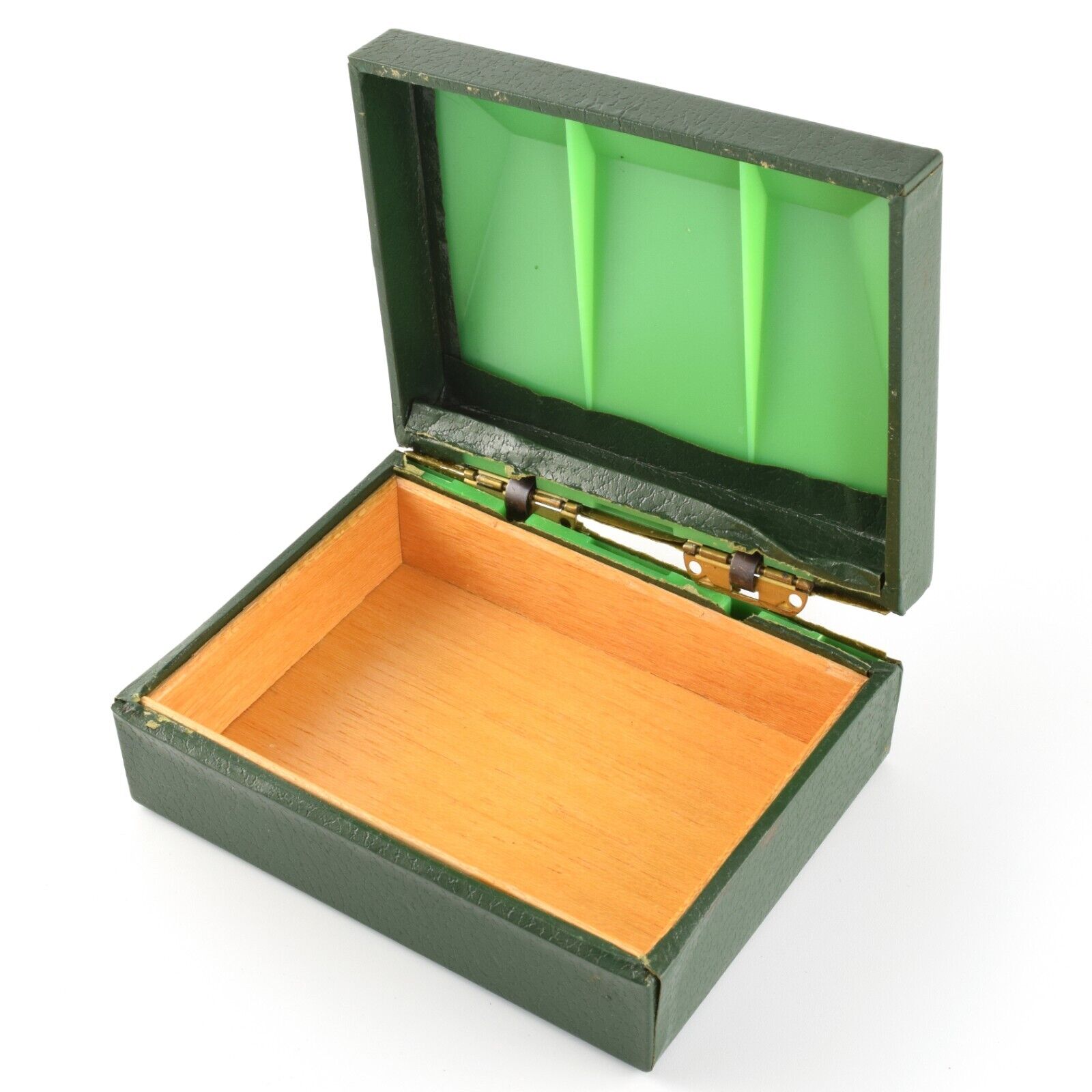 Rolex Vintage Green Leather and Wood 10 00 1 Watch Case Storage Box – Damaged - Image 6