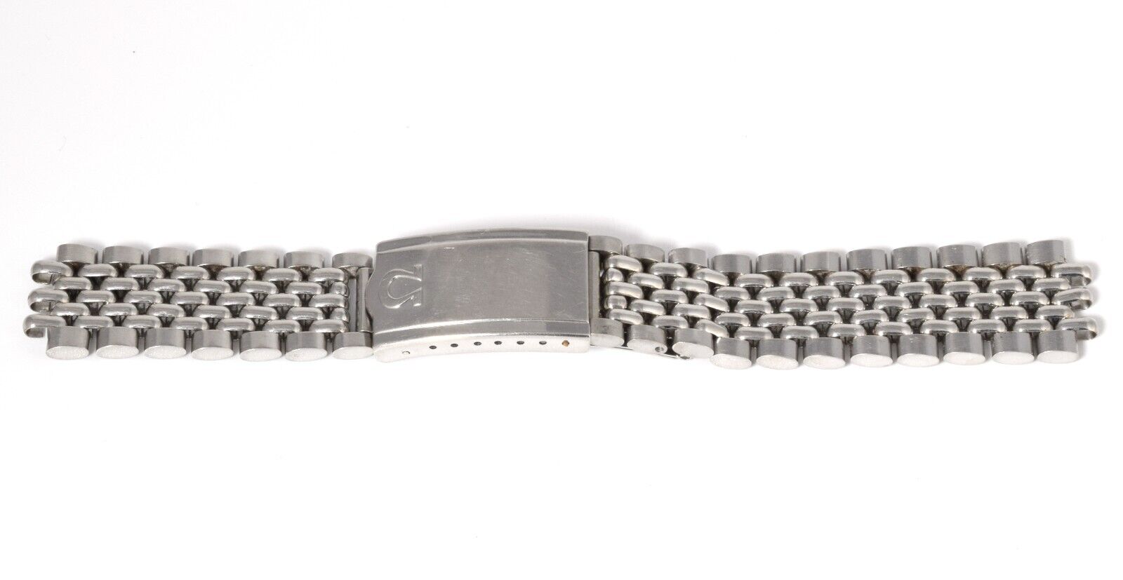 Authentic Omega Vintage Beads of Rice Steel Watch Bracelet with 8220 Clasp – 17.5mm Wide - Image 7