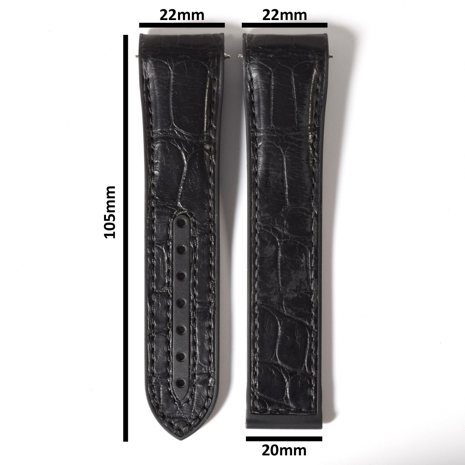 Authentic Omega Planet Ocean Deep Black RUZ005516 Rubber Strap – 22mm to 20mm - Image 3
