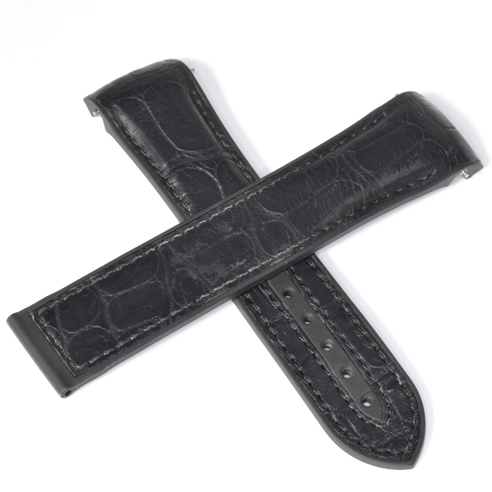 Authentic Omega Planet Ocean Deep Black RUZ005516 Rubber Strap – 22mm to 20mm
