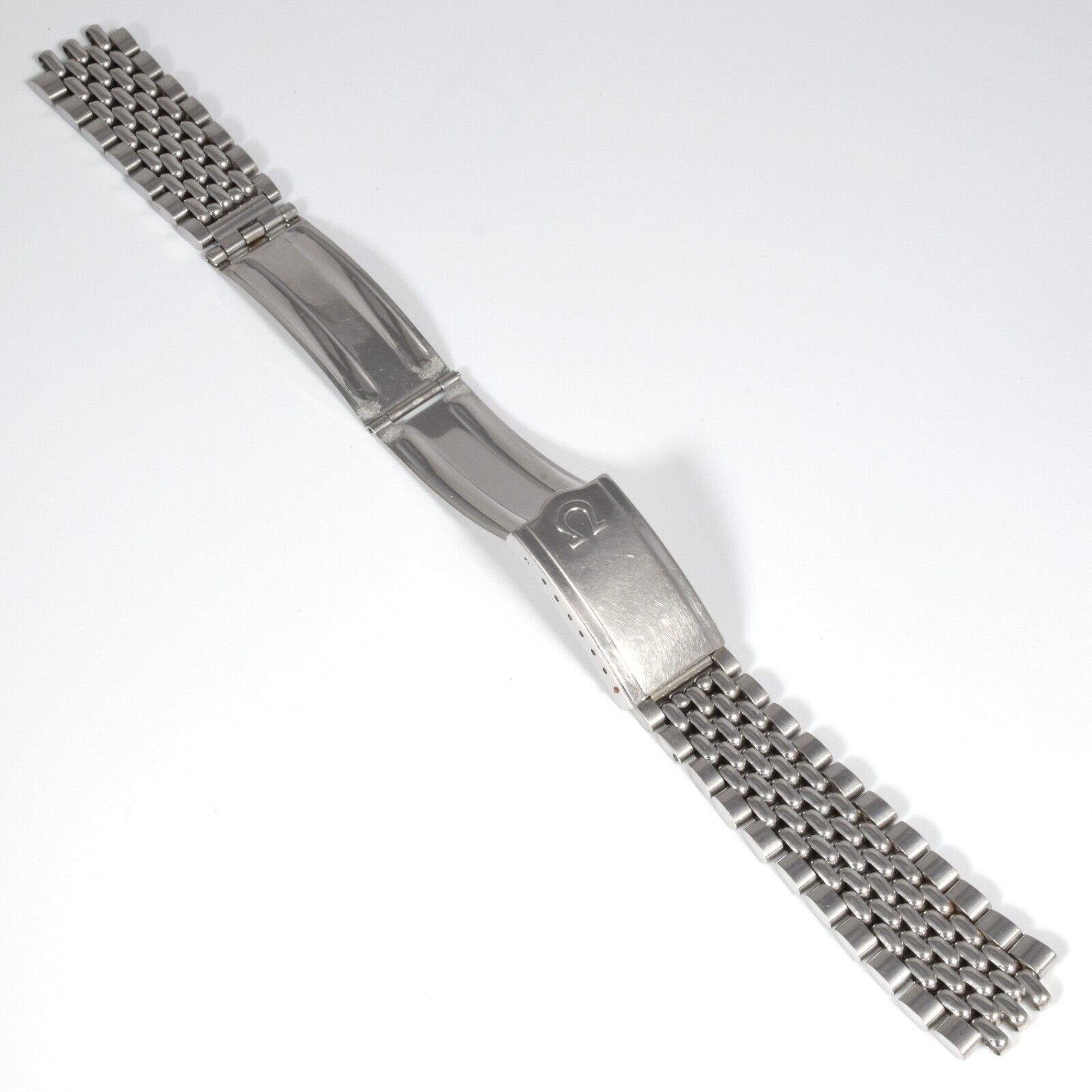 Authentic Omega Vintage Beads of Rice Steel Watch Bracelet with 8220 Clasp – 17.5mm Wide - Image 10