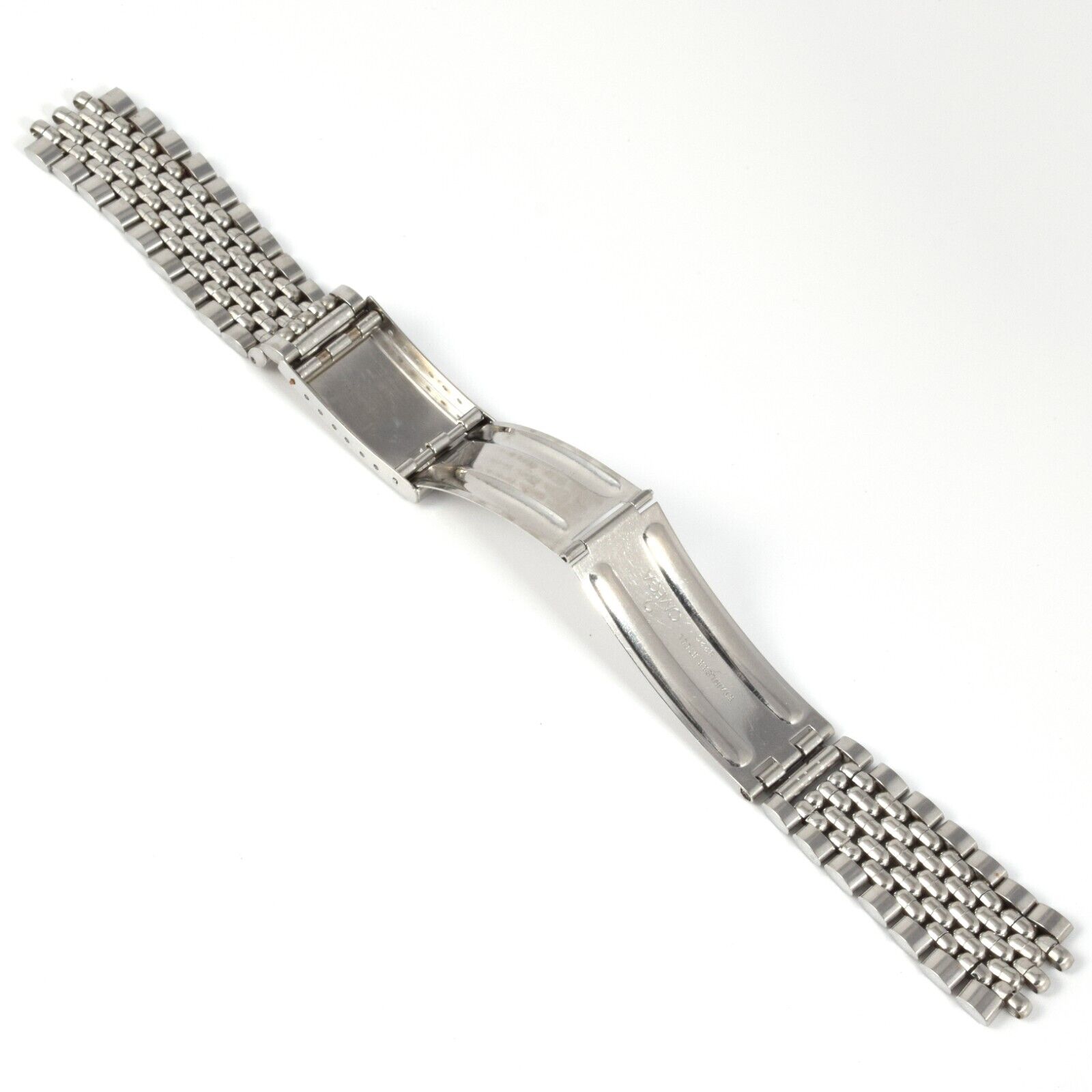 Authentic Omega Vintage Beads of Rice Steel Watch Bracelet with 8220 Clasp – 17.5mm Wide - Image 13