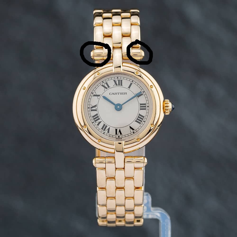 New Cartier Panthère Vendôme Ladies 8057921 18ct Gold Watch Lug Parts – Set of 2 - Image 7