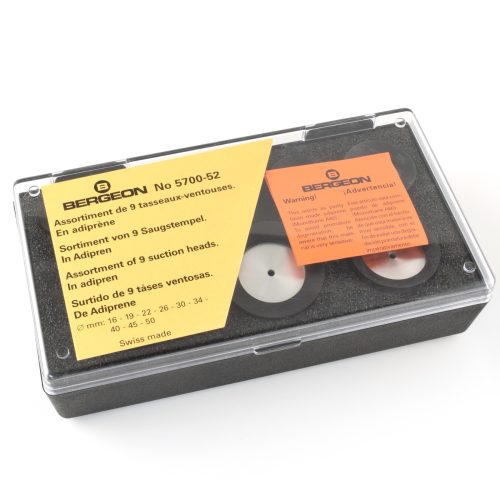 New Bergeon 5700-52 Set of 9 Round Watch Workshop Suction Dies in Soft Adiprene