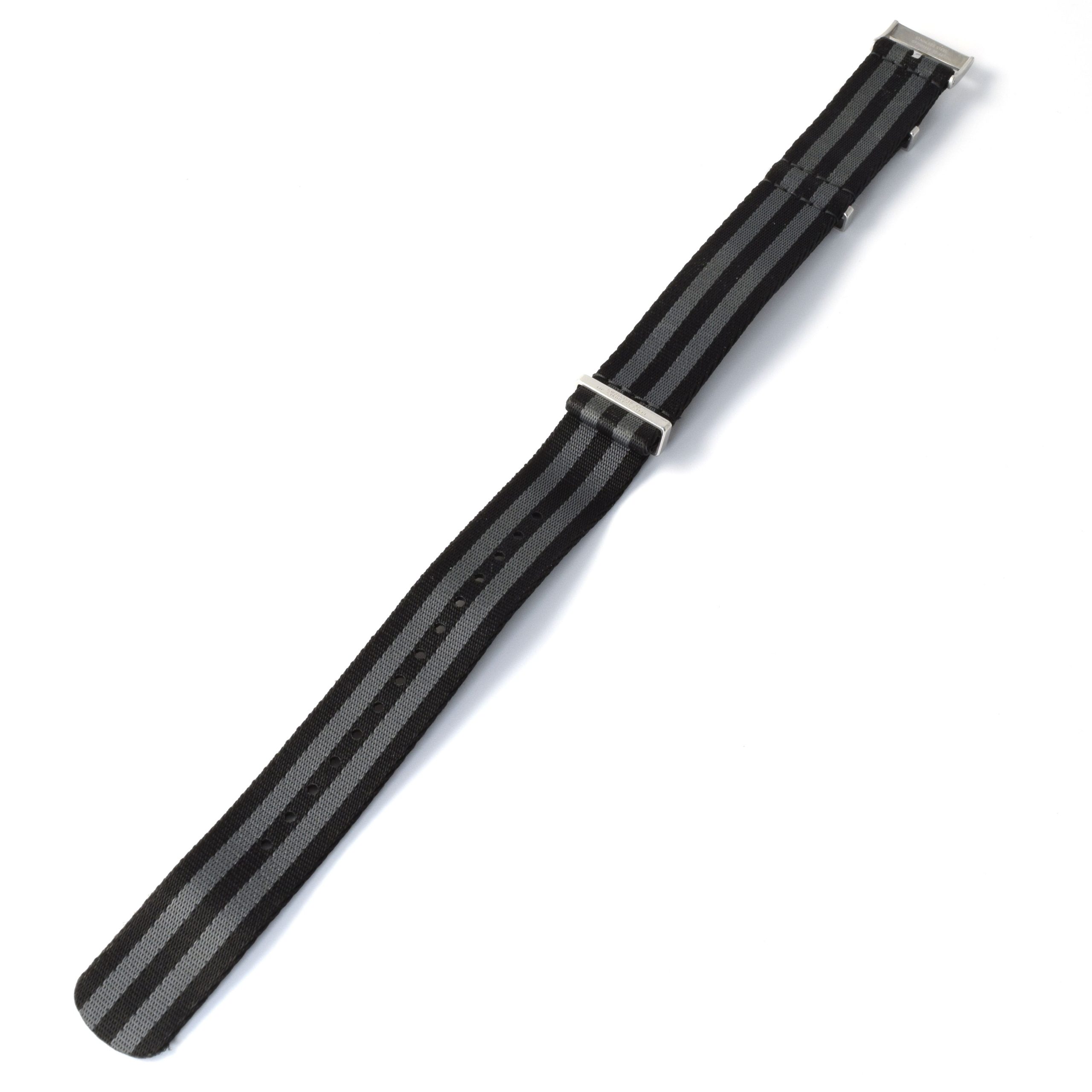 Authentic Omega Seamaster 007 Spectre NATO Watch Strap CWZ003210 – 21mm Black & Grey with Buckle - Image 11
