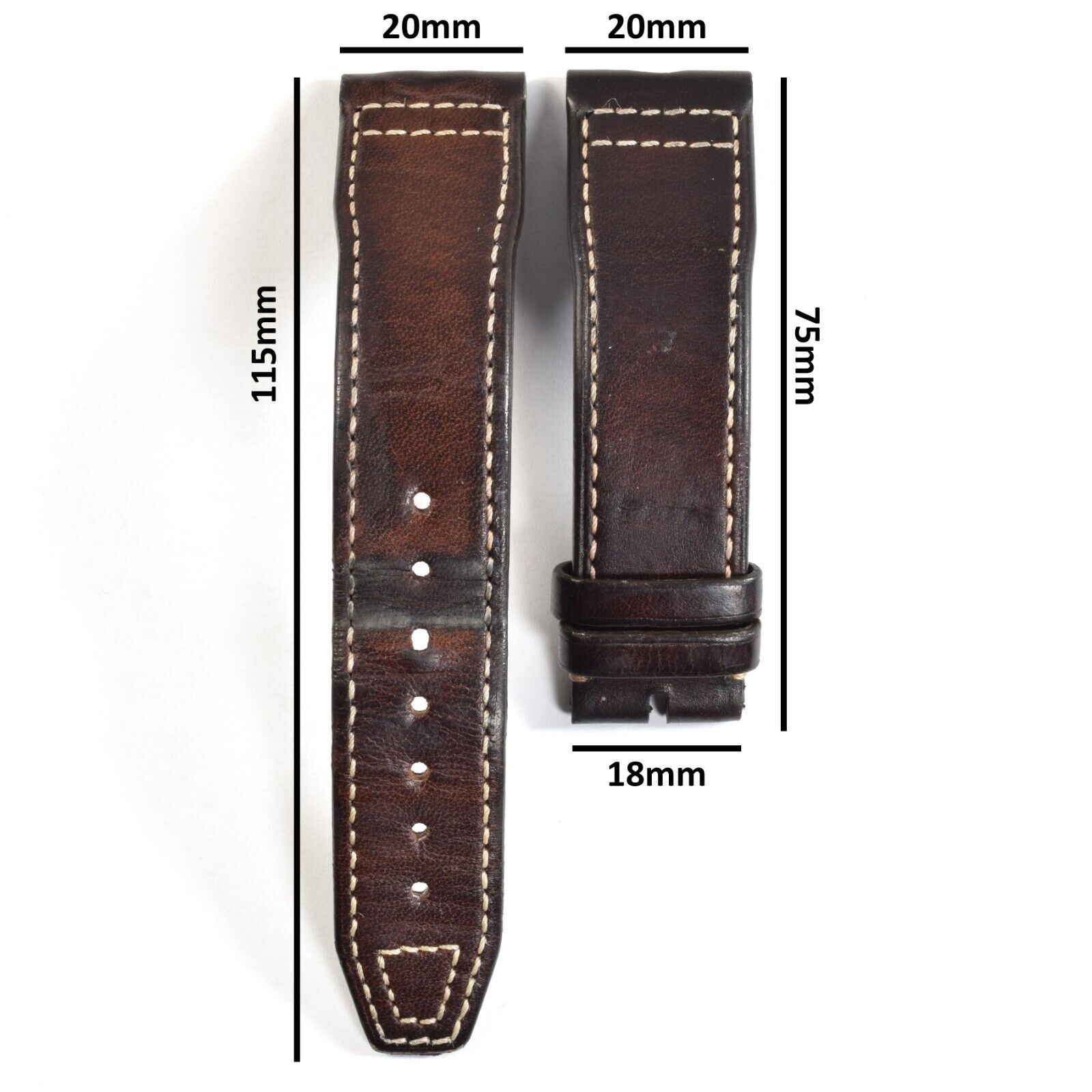 IWC Pilot’s Mark XX Brown Leather Strap 20mm to 18mm – EASX-CHANGE Quick Release - Image 2