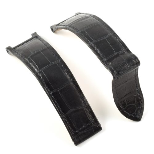Authentic Cartier Pasha 42mm Black Alligator Leather Watch Strap 21mm to 18mm