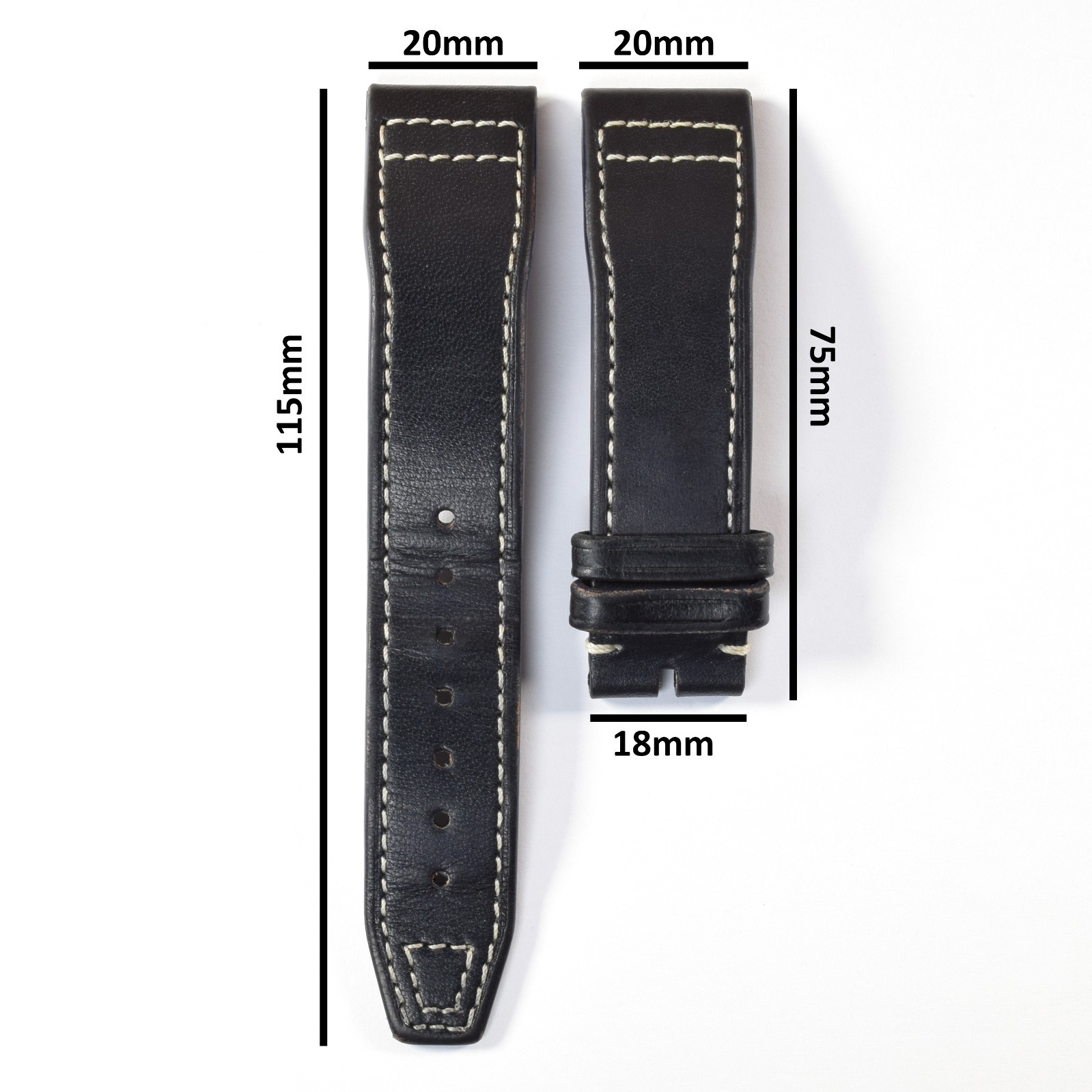 IWC Pilots EasX-CHANGE Dark Brown Calf Leather Strap – 20mm to 18mm Wide - Image 3