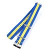 Omega NATO yellow and blue textile watch strap 20mm at the watch end tapering to 19mm with stainless steel loop and buckle included