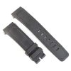 One black rubber watch strap in two pieces with quick release spring bars on a white background